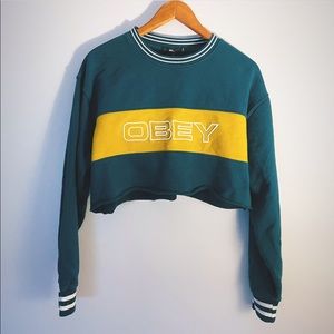 Obey cropped sweatshirt